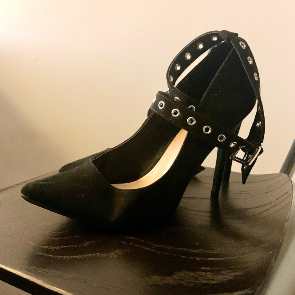 Black strappy heels